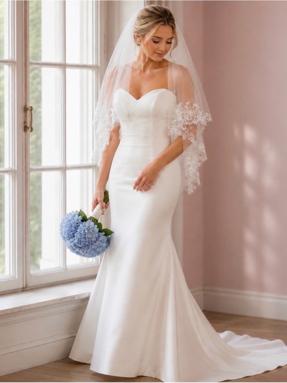 Elegant Ivory Lace Wedding Veil